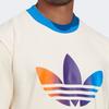 Adidas Originals Adicolor 70s Vintage Gradient Logo Round Neck T-Shirt Men Tops Beige IP6967