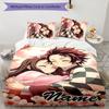 3pcs Demon Slayer6 Cover Set - Personalized Name, HD Printed Bedding with 1 Cover and 2 Pillowcases - Perfect for Home Decor, Easy Care
