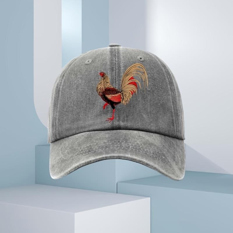 Unisex chicken print baseball cap adjustable buckle curved edge suitable for outdoor camping travel leisure daily wear