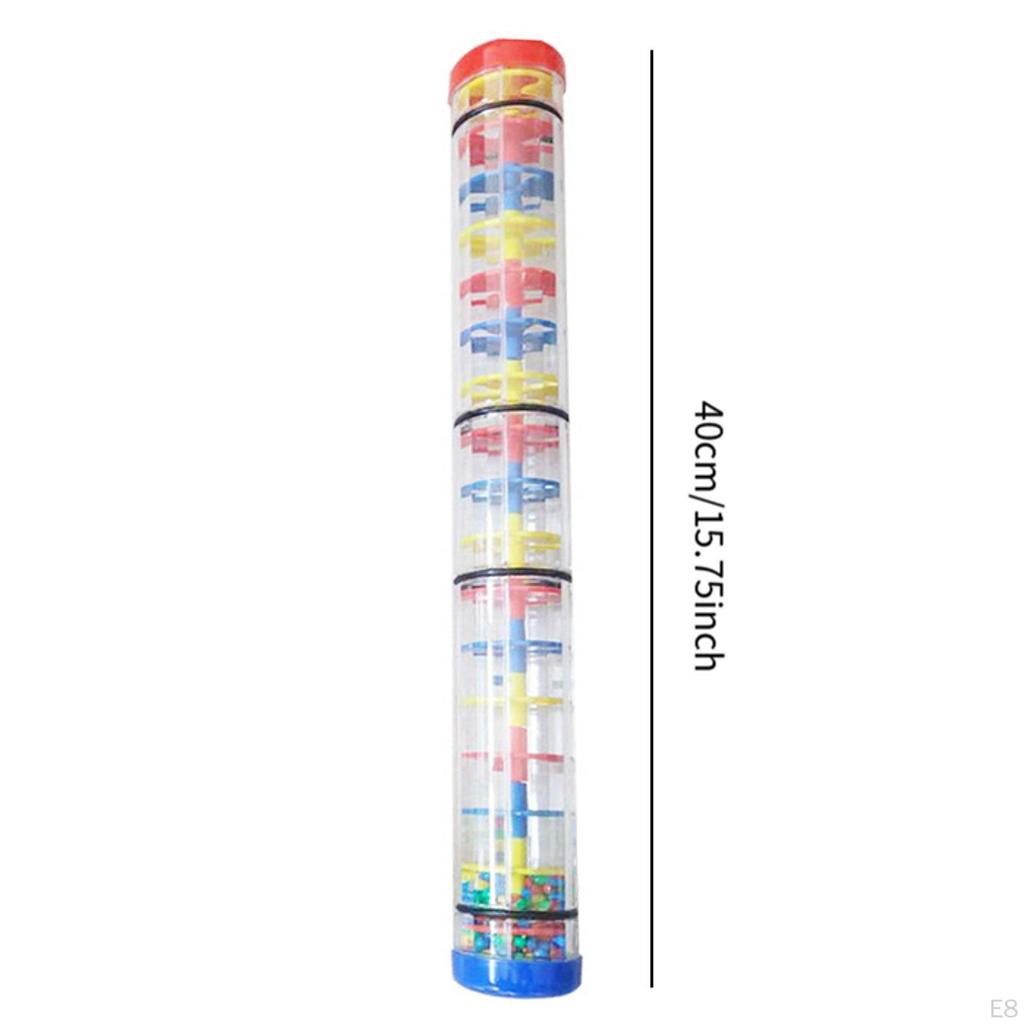 Rainmaker Beaded Rain Shaker Toy Activity Center Learning Fine Motor Skill Wooden Stick Baby