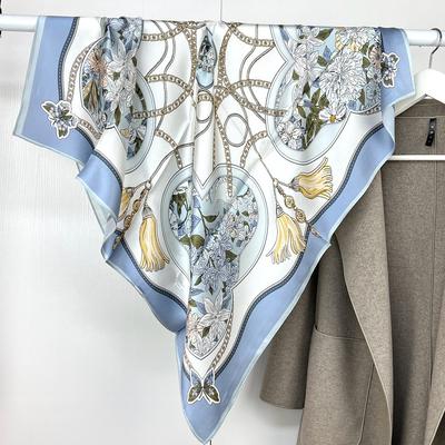 Silk Satin Square Scarf Women'S 90Cm Mulberry Silk Silk Scarf Style Spring Versatile