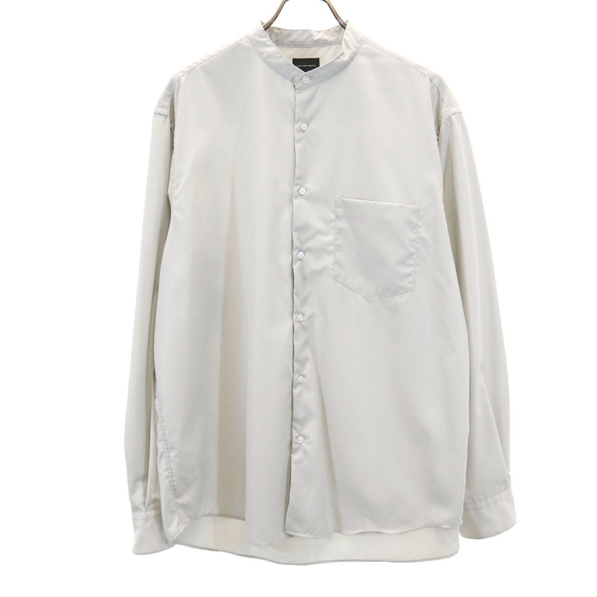 

green label relaxing Long sleeve Stand collar shirt L gray Men s Used