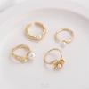 14K Gold Filled Rose Tulip Leaf Bead Cap Ring with Glue-In Pearls