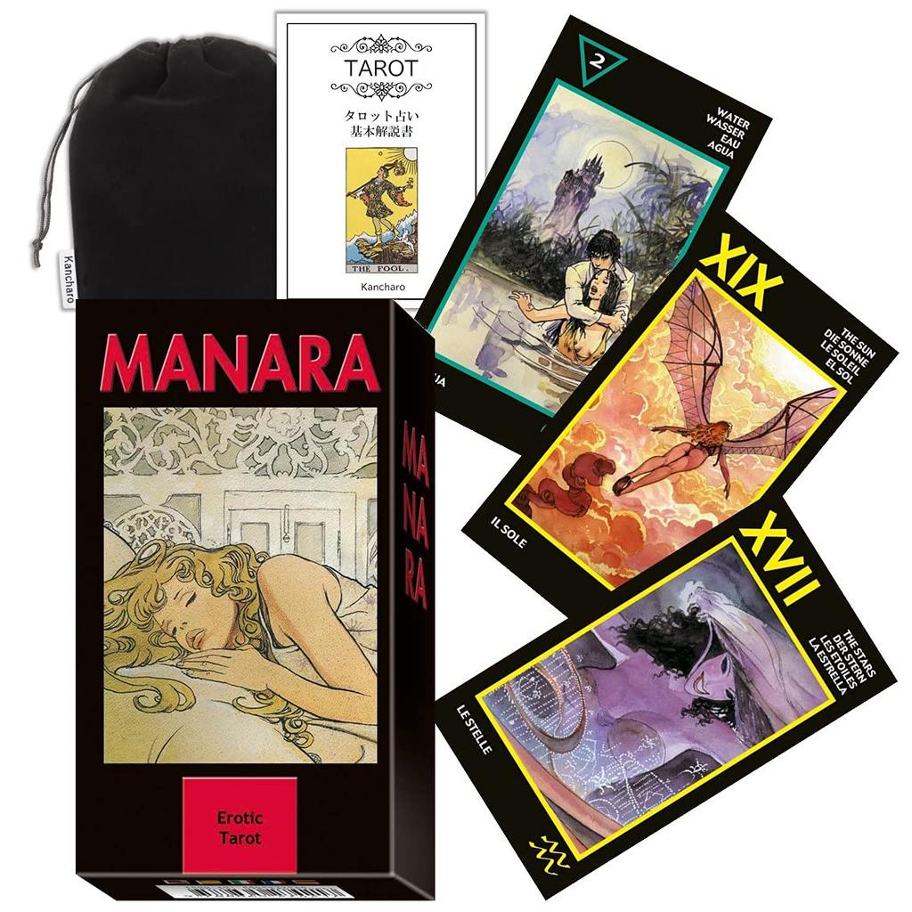 Kancharo Tarot Card Set Includes Japanese Tarot Card Instructions Pouch 78-Card [Manara Tarot] & (Authentic)
