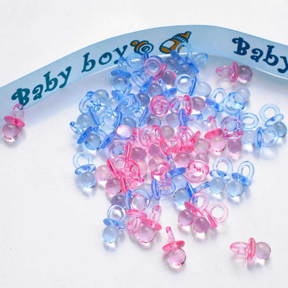 100pcs Mini Acrylic Pacifiers Baby Shower Toy Kids Girl Boy Birthday Party Game Decor
