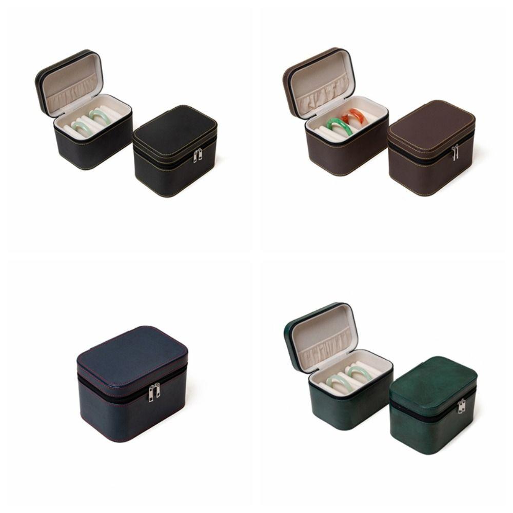 PU Leather Bracelet Display Box Rings Necklace Bracelet Carrying Case  Travel Use