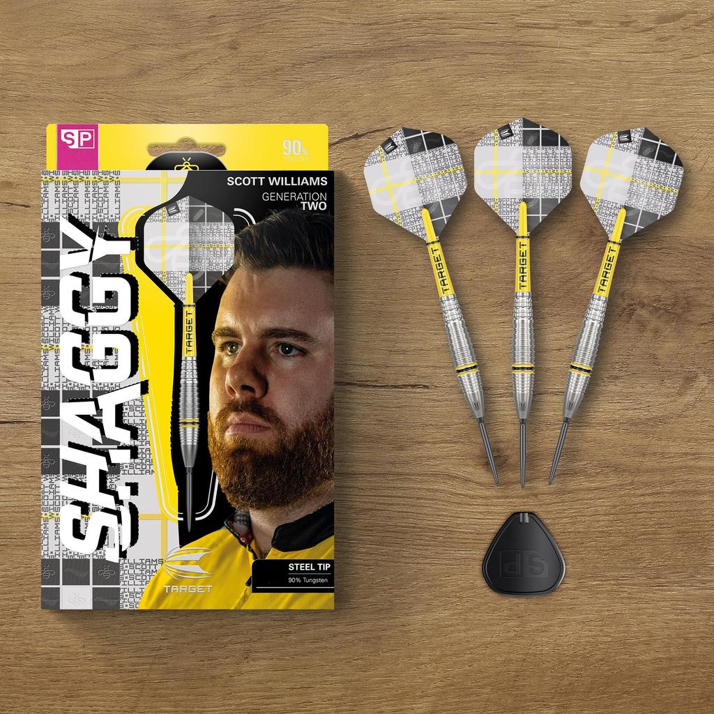 TARGET Darts Scott Williams Genaration 2 Steel-Tip Dart Set, 23G | 90% Tungsten Darts, Pro Ultra No. 2 Flights, ProGrip Tag Shafts & SP Tool