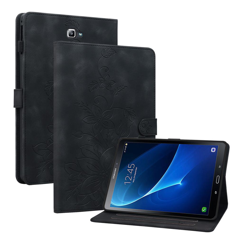 Für Samsung Galaxy Tab A 10.1 (2016) (T580,T585,P580,P585).Tablet-Hülle aus PU-Leder mit exquisitem floralem Prägedesign