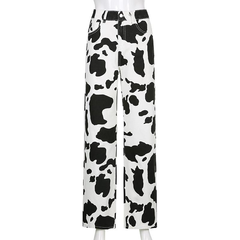 Fashion Denim Cows Print Jeans 