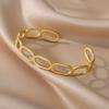 New Stainless Steel Golden Snake Bracelet Women's Wide Opening Fashion Jewelry Snake Shape