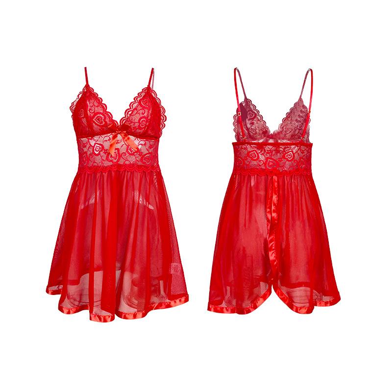 The Source of the New Sexy Lace Suspender Mesh Nightdress Pajamas