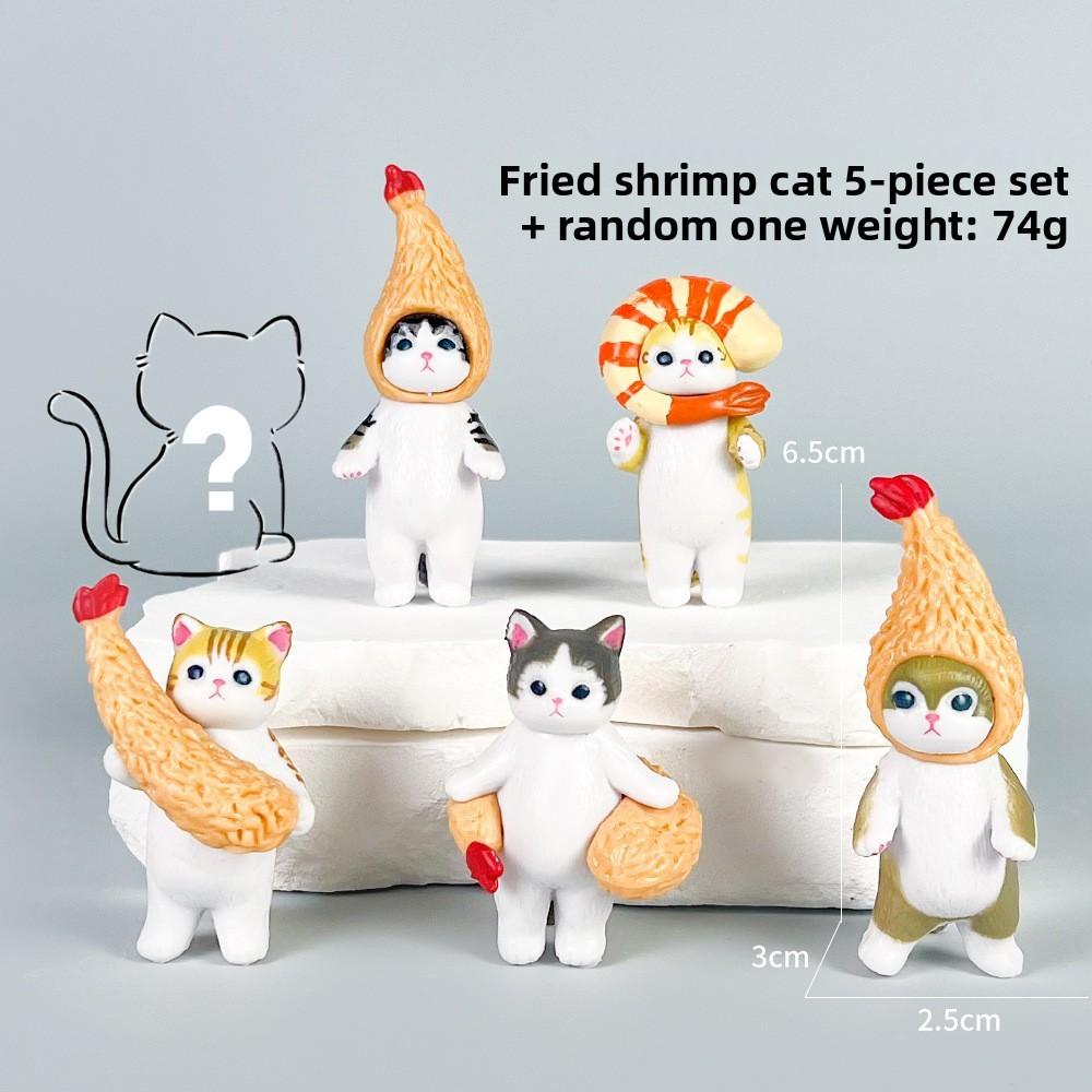 Mofusand Cat Dessert Fruit Shark Fried Shrimp Seafood Style Model Ornament