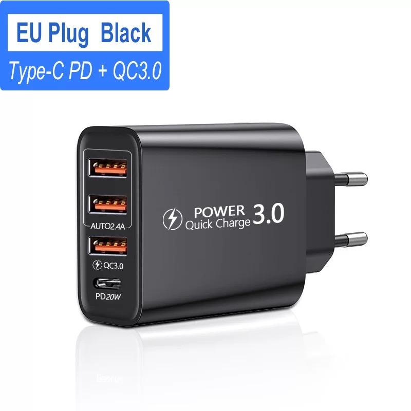 PD 20W USB Type C Charger Quick Charge 3.0 Mobile Phone Charger EU/US Plug for Samsung Xiaomi  Oppo Wall Charging Adaptors