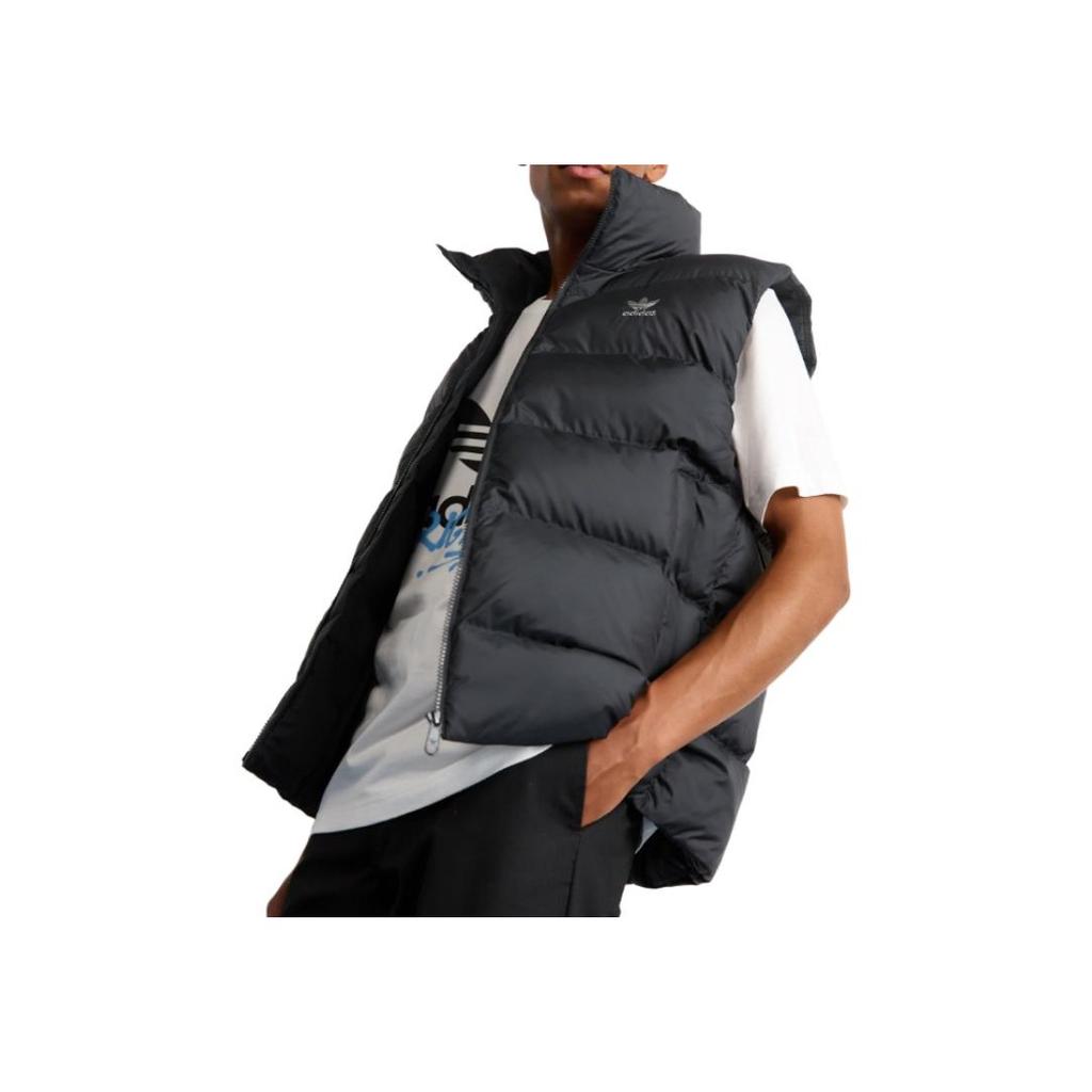 adidas Vesta largă cu guler stand și logo Originals pentru bărbați Negru IY3399