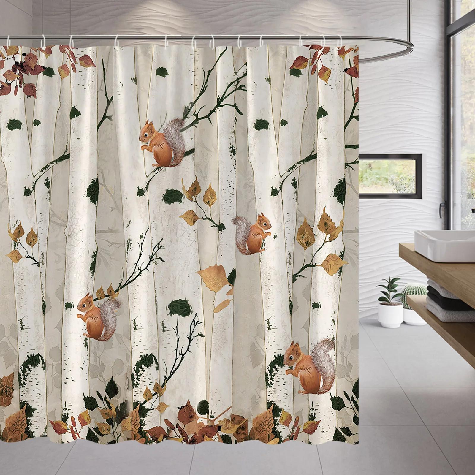 

Garden Landscape Shower Curtains Fence Gate Rural Farmhouse Wood House Waterproof Fabric Bathroom Decor Bath Curtains With Hooks W60H190(CM)-1 Pcs