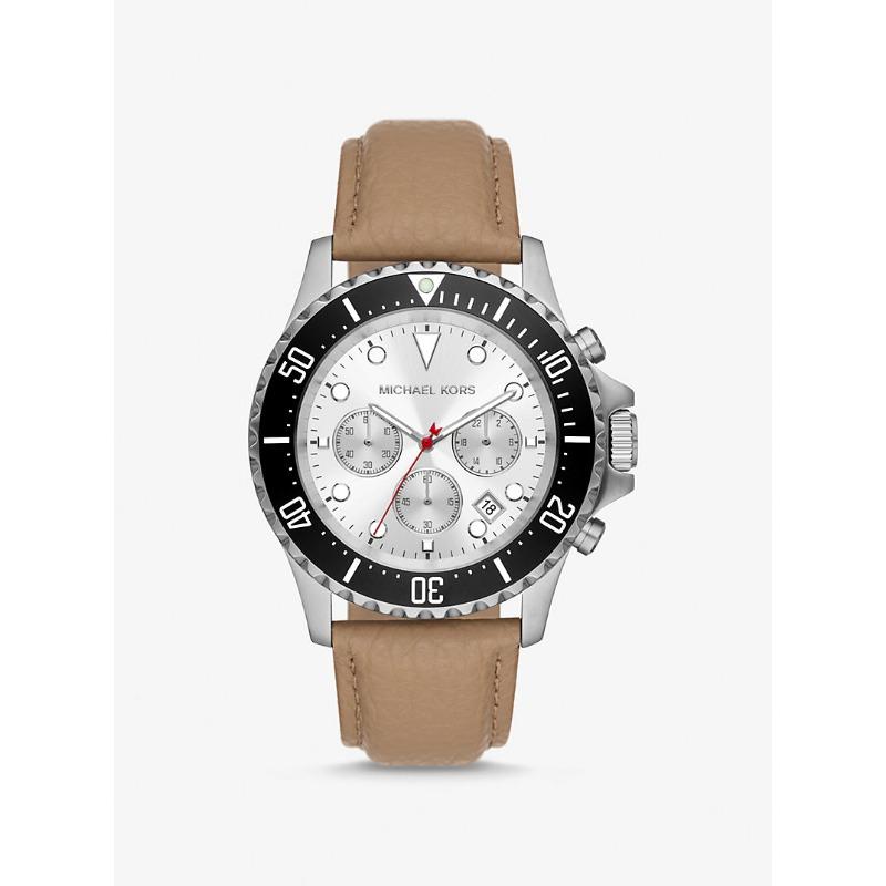 

Мужские часы Michael Kors Everest с серебристым корпусом и кожаным ремешком MK9092 дубильная кора