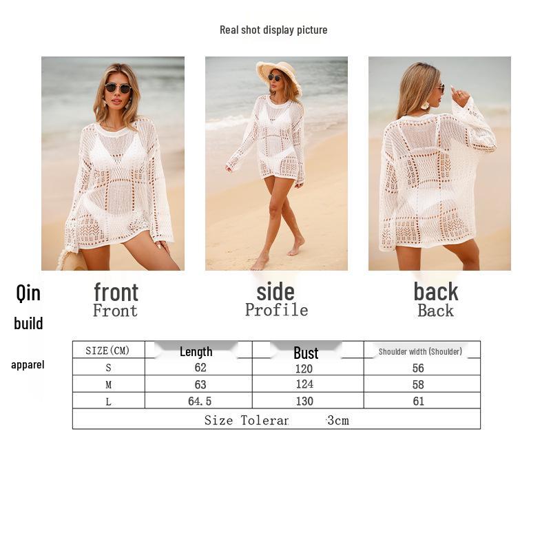 2024 Stylish Lace Shirt Bikini Cover-up with Midi Skirt for Beach Vacation