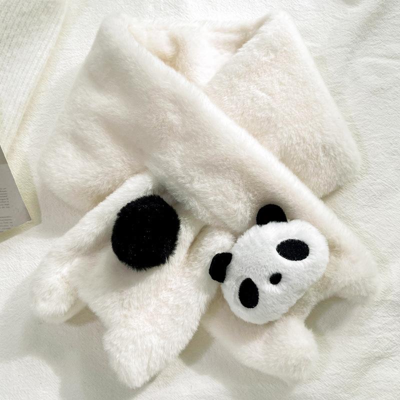 Cute Christmas snowman scarf women's winter thickened warm cycling with windproof scarf versatile fluffy scarf