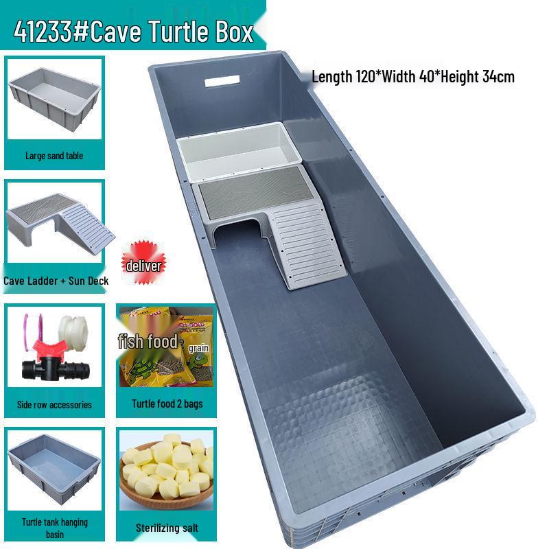 Large Plastic Turtle Tank with Sunning Platform and Breeding Box