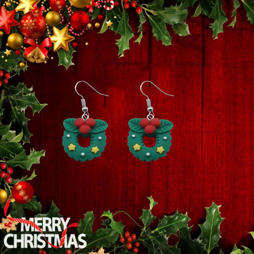 1 Pair of Christmas Flower Earrings, Cute Earrings, Suitable for Wearing During Christmas