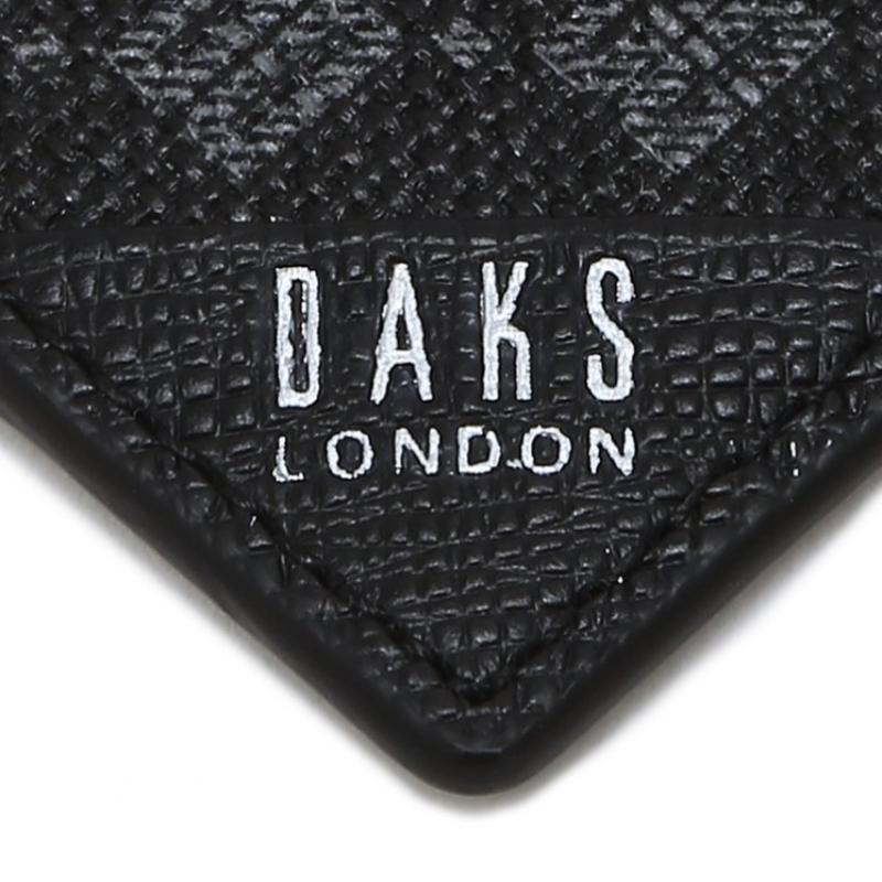 Daks Black Leather Dd Logo Keyring Dbho6e138bk
