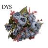 Fake Flowers Simulation Flower High Ornamental Realistic Bouquet 9 Artificial Heads Peony for Wedding