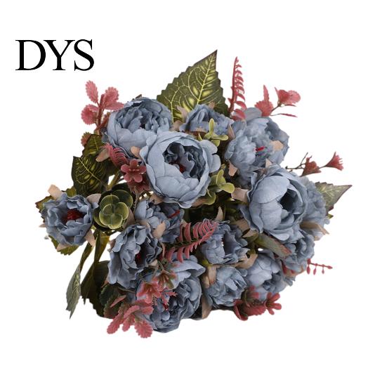 Fake Flowers Simulation Flower High Ornamental Realistic Bouquet 9 Artificial Heads Peony for Wedding