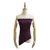 Irregular Slit Padded Bandeau Summer Top with Ruched Waist