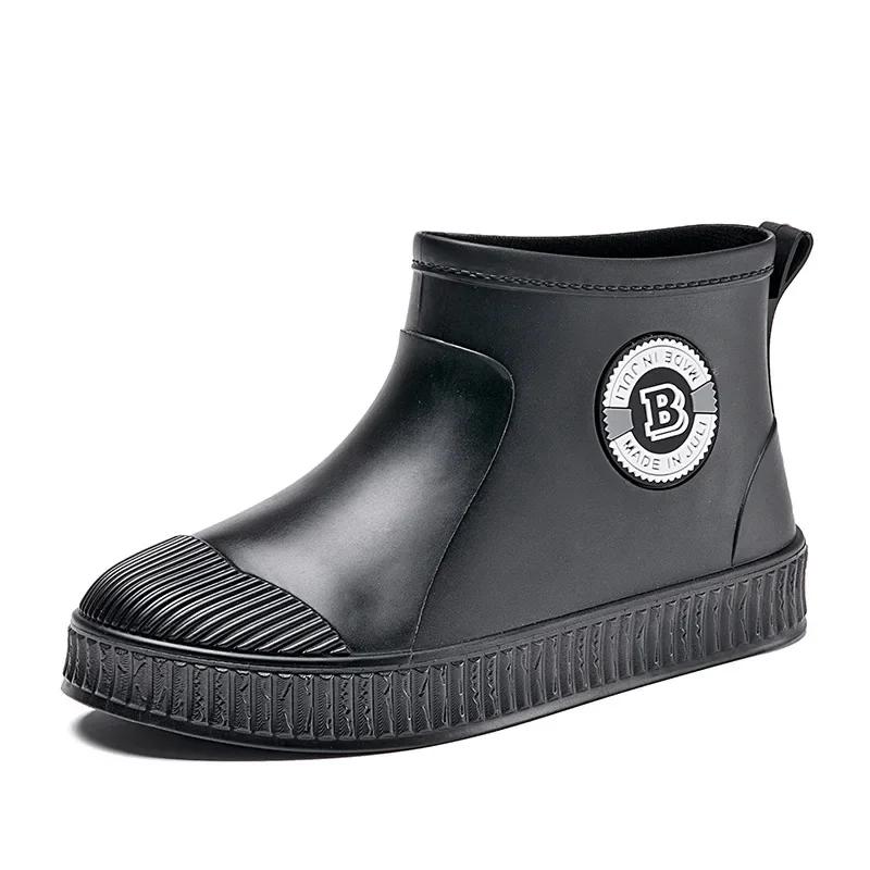 Mode Herren Regenstiefel Gummischuhe Wasserdicht Damen Arbeitsstiefeletten Winter Plus Baumwolle Slipper Unisex Stiefeletten Bottes De Pluie 2024