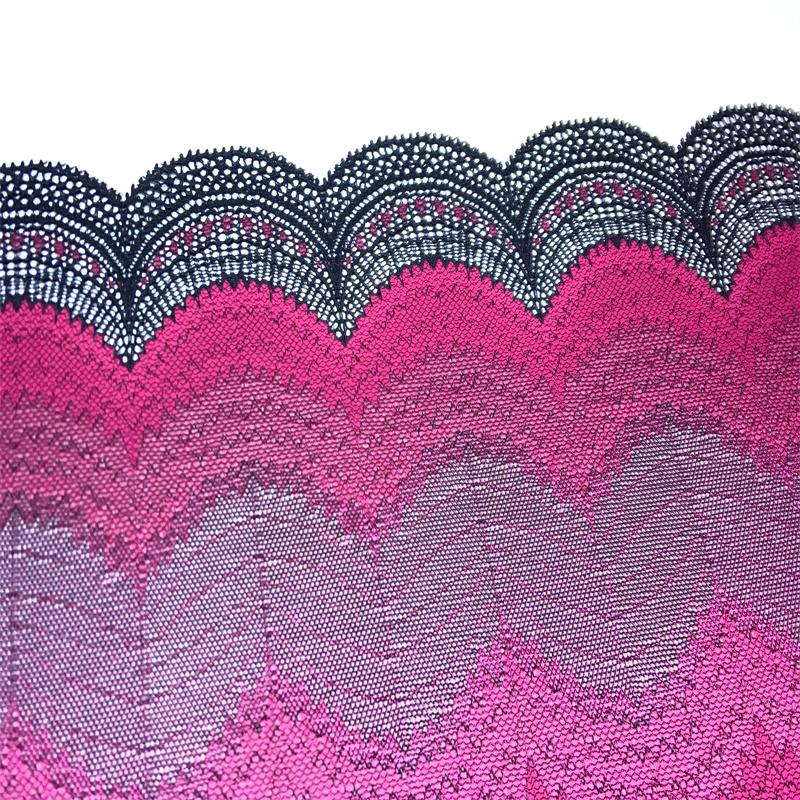 23cm Široká Zoubkovaná Strečová Krajka, Vícebarevná Elastická Šicí Krajka pro Spodní Prádlo, Podprsenku, Kalhotky, Šaty, Oděv, Domácí Dekoraci, Tvoření