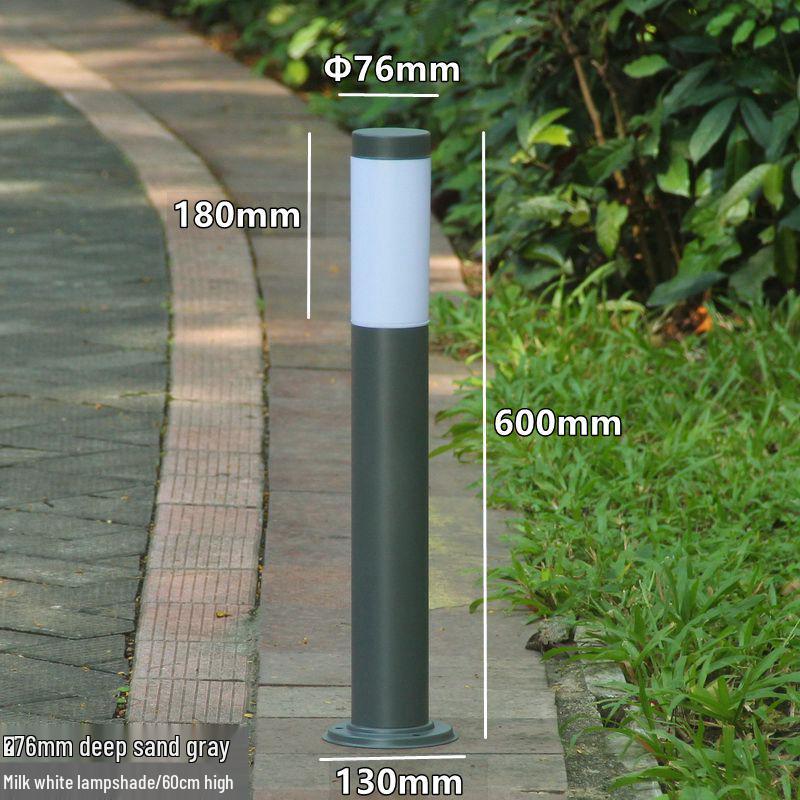 Stainless Steel LED Garden Lights - Waterproof Outdoor Cylindrical Ground Lights for Villas and Courtyards.