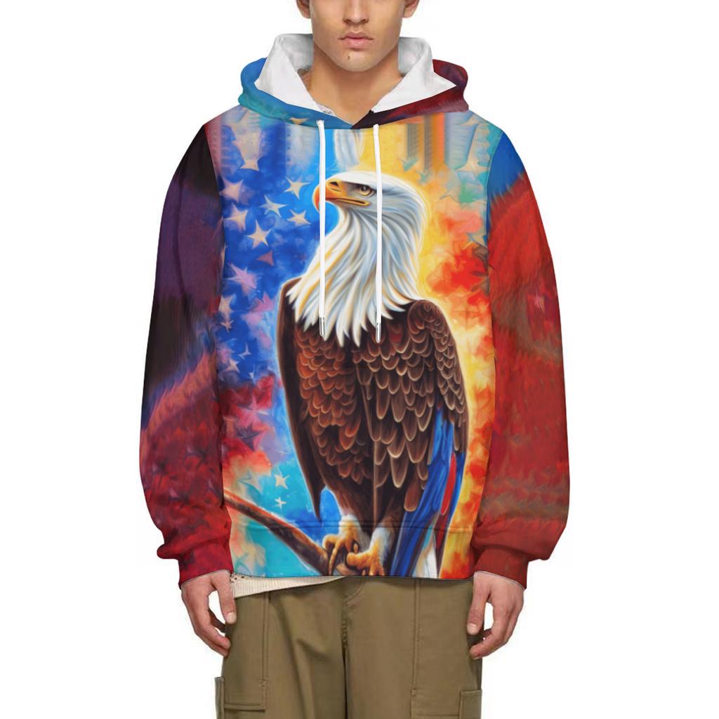 Fashion American Flag and Eagle 3D Printing Hoodie Men Casual Sweatshirt Harajuku Streetwear Long Sleeve Pullover