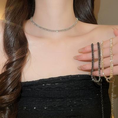 Luxury Shining Crystal Choker Necklace For Women Trendy Wedding Party Aesthetic Scene Charm Accessories Jewelry Gifts Decoration