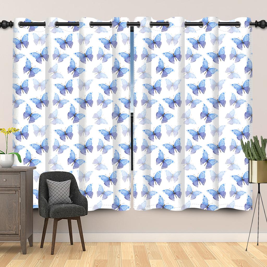 Rustic Botanical Wildflower Pattern Curtains Vintage Floral Printed Curtain Living Room Bedroom Decor Window Drapes Light Blocking For Sitting