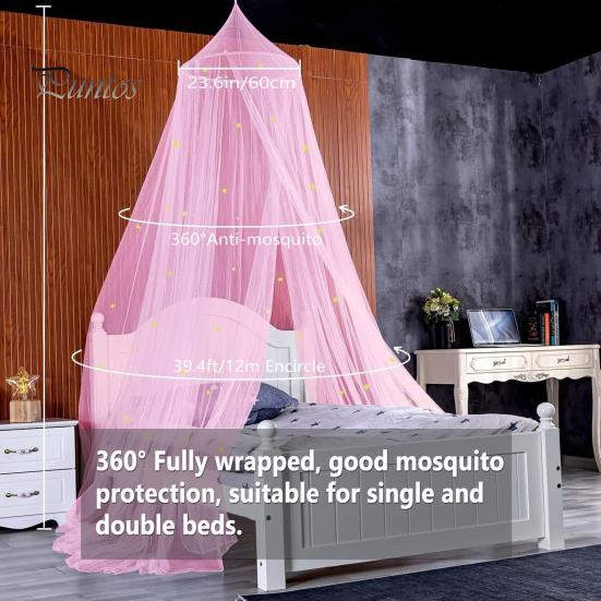 1 Set Practical Breathable Lightweight Bedcover Curtain Summer Stars Princess Bed Net Bedroom Supplies