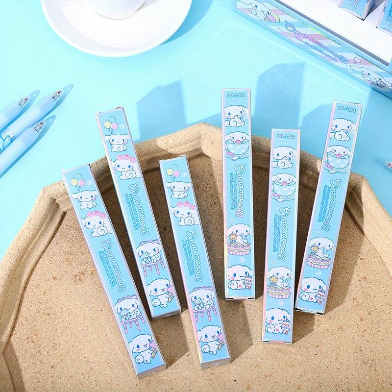 36pcs Cinnamoroll Sanrio 0.5mm creative blue dog gold-pin blind box press pen cute high-value neutral pen girl sign pen ST black