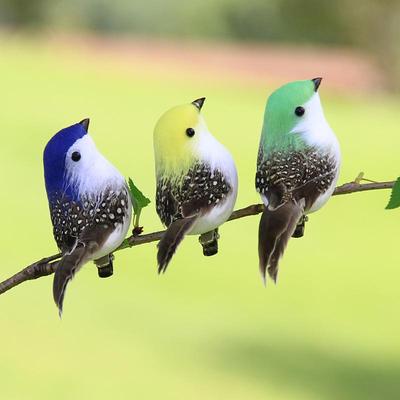 3/6Pcs 3D Fake Craft Birds Artificial Foam Feathers Birds Birthday Party Decorations Home Garden Wedding Decoration