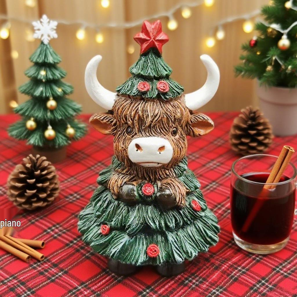 Highland Cow Christmas & Halloween Ornament for Home & Garden Decor