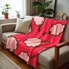 Pink Cartoon Cotton Candy Anime Cartoon Flannel Blanket Soft Warm Throw for Bedroom Sofa Car Kids Holiday Gift