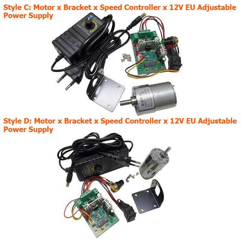JGB37-3530 Reducing Motor  12V and 24V with Adjustable Power Adapter and Speed Controller