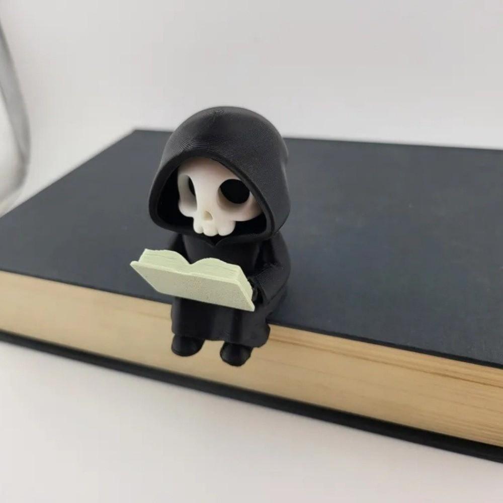 Creative Gothic Decoration Cartoon Reading Pose Ghost Statues Creative Cute Ghost Ornaments  Gifts