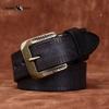 Retro Personality Embossed Matte Leather Belt Men's First Layer Cowhide Casual Jeans Belt