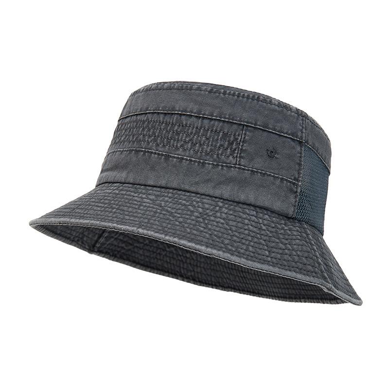 

Fisherman Hat Men s Summer Mesh Breathable Basin Hat Retro Outdoor Sunscreen Hat сірий колір