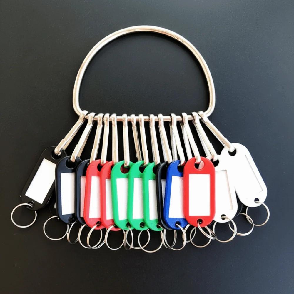 

16/26/36 Pieces With Number Plates Key Ring Transparent Window Plastic Key Tags Metal Split Rings Key Chains Key Classification