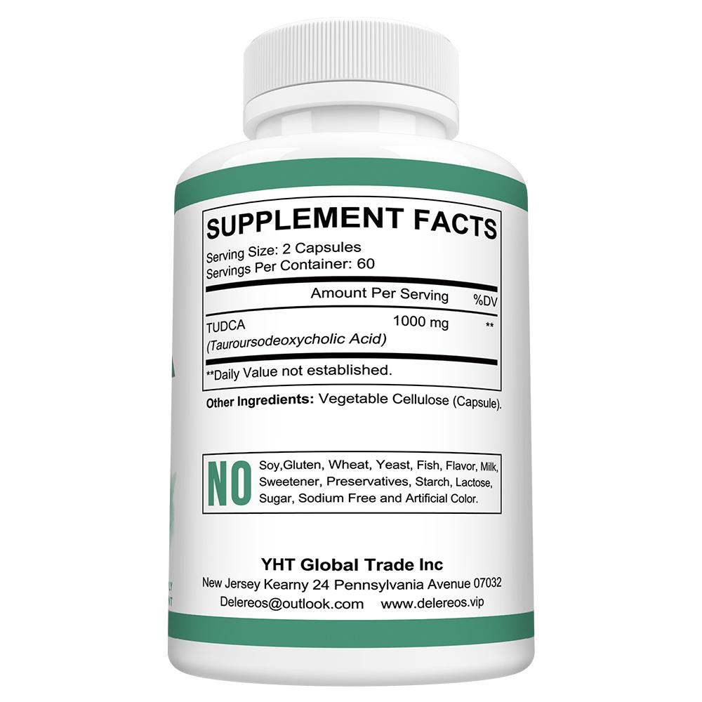 Tudca (Acido Tauroursodeossicolico) Integratore Alimentare da 1000 Mg, 120 Capsule per Flacone