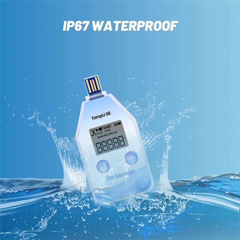 IP67 Waterproof USB Digital Temperature Data Logger 5-Pack Auto PDF/CSV Reports For Cold Chain Monitoring Single Use