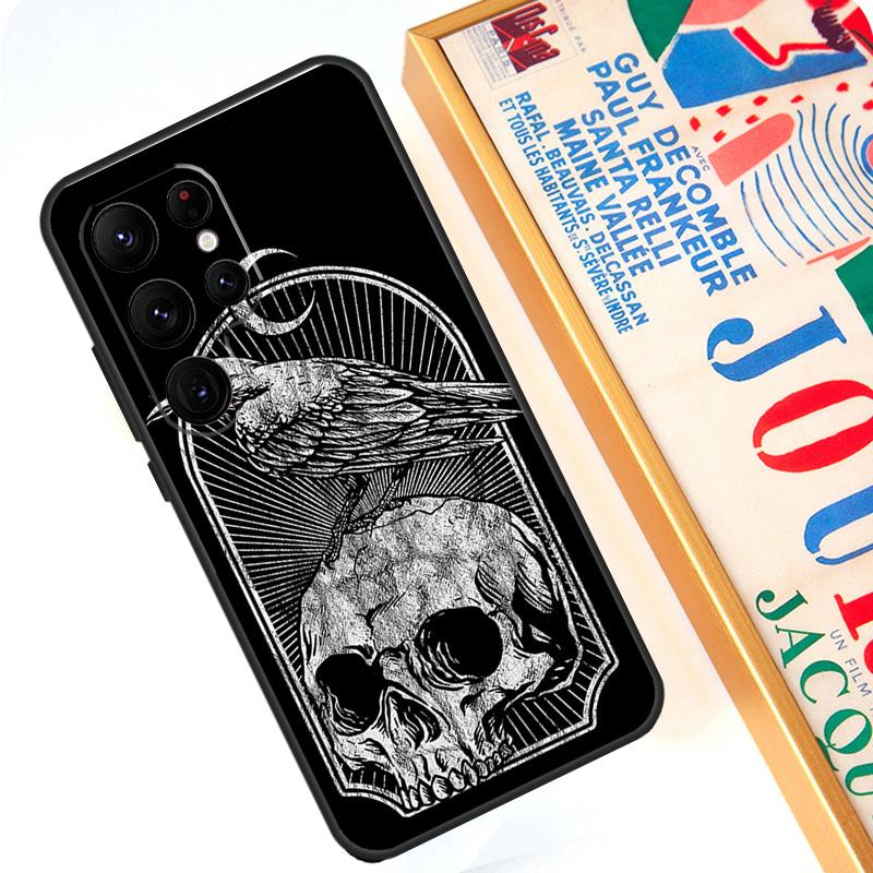 Skull Gothic Creepy Pastel Goth Case For Samsung Galaxy S24 S23 S22 Ultra Note 20 10 Plus S8 S9 S10 S20 FE S21 FE Cover