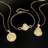 Natural Chalcedony Buddha Gong Laughing Buddha Set Pendant Bracelet Inlaid With New Chinese Jewelry High-End Women'S Style