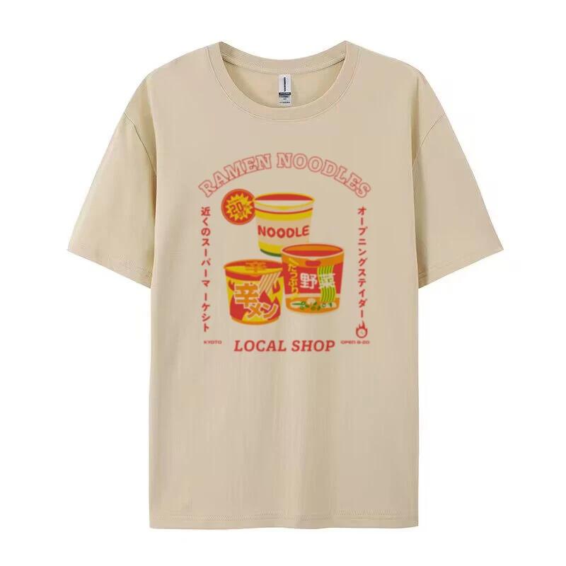 Women Oversized Kawaii Japanese ReUnisex Noodle TShirt Grunge Y2k Aesthetic Tops Cute Foodie Tee Shirt Unisex Streetwear Clothing