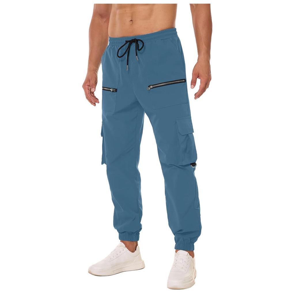 Pánská kombinéza se stahovací šňůrkou Ležérní kalhoty s více kapsami Turistické kalhoty Bavlněné keprové kalhoty